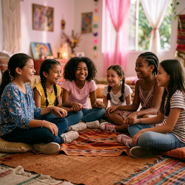 Grupo de niñas compartiendo con esperanza